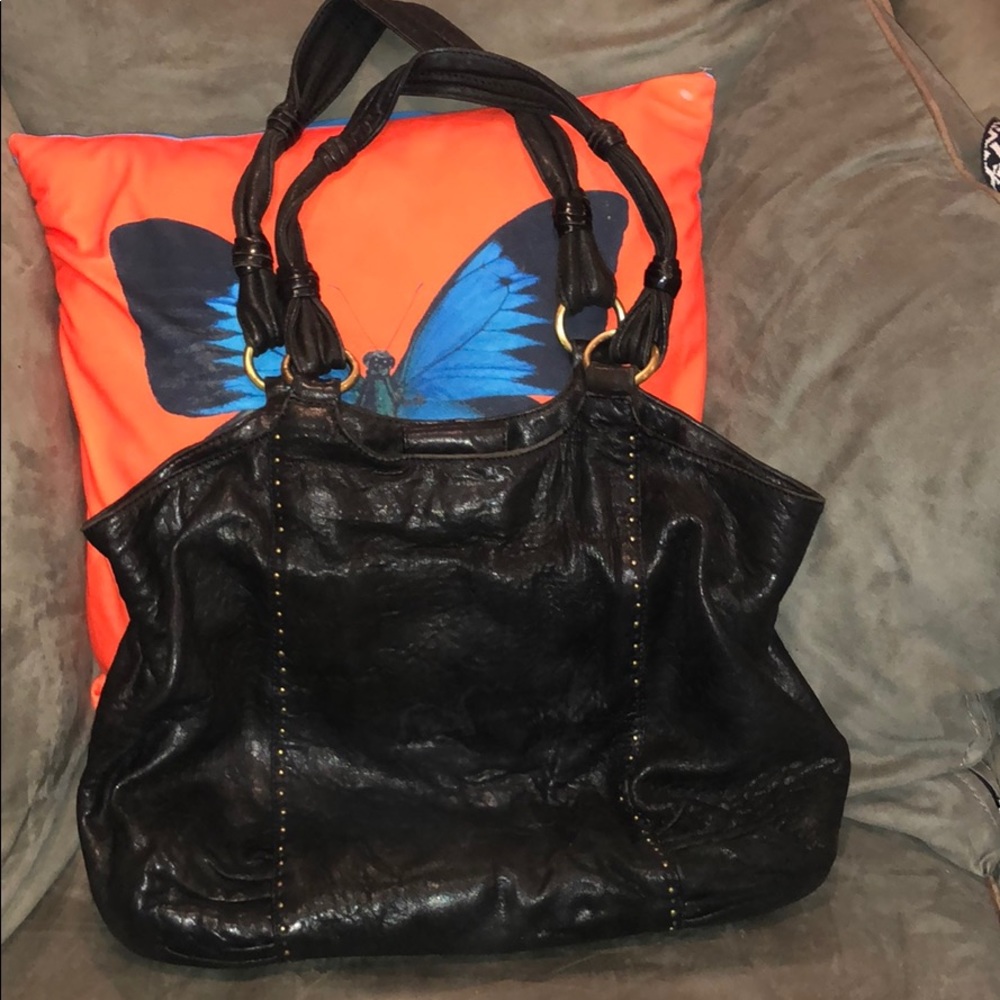 Sigrid Olsen dark brown real leather bag